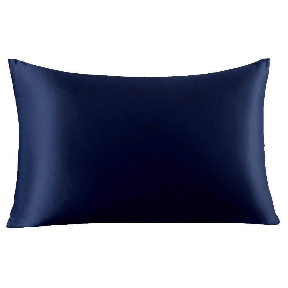 Close-up of the hidden zip on the satin pillowcase