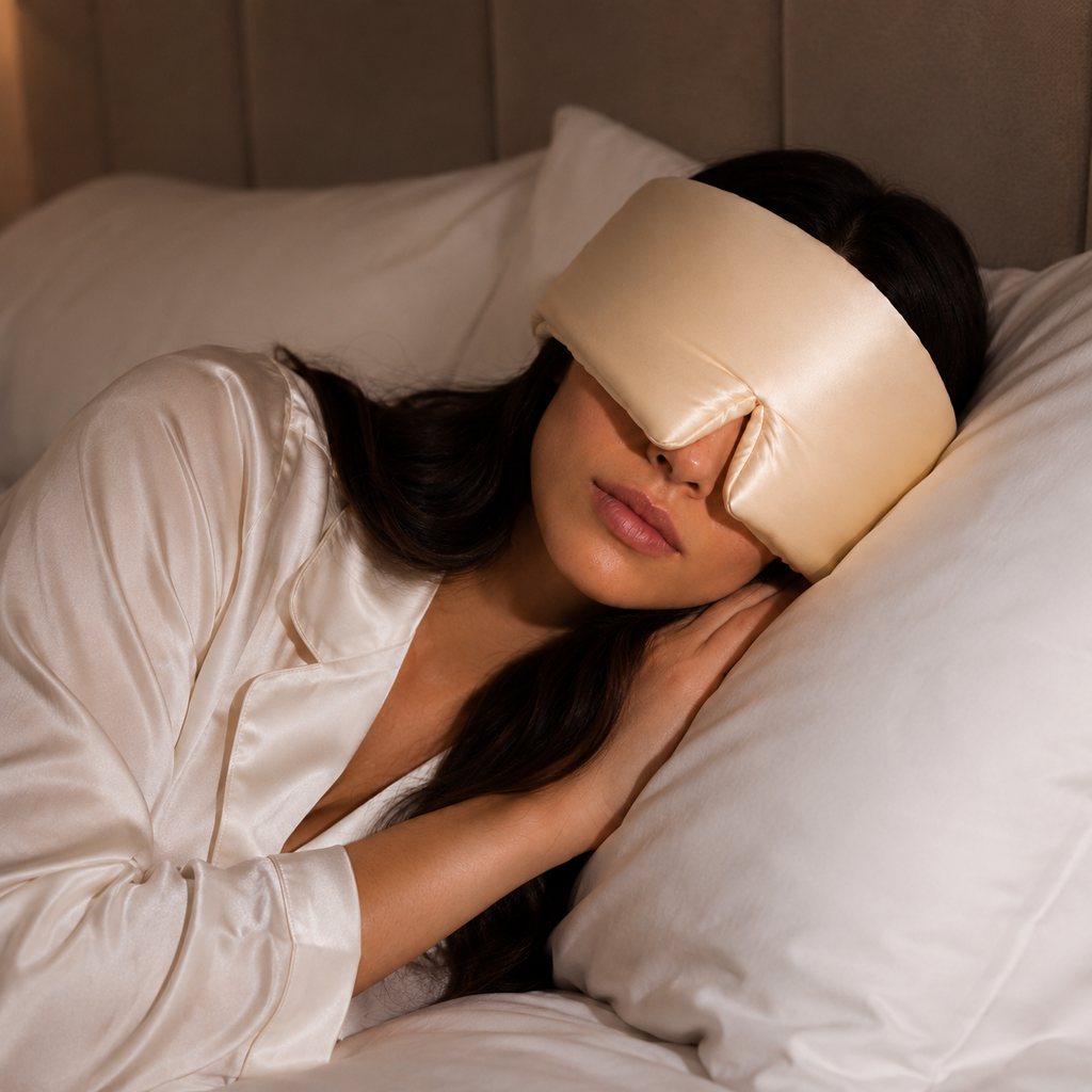 Mulberry Silk Sleep Eye Mask — 100% Silk, Blackout