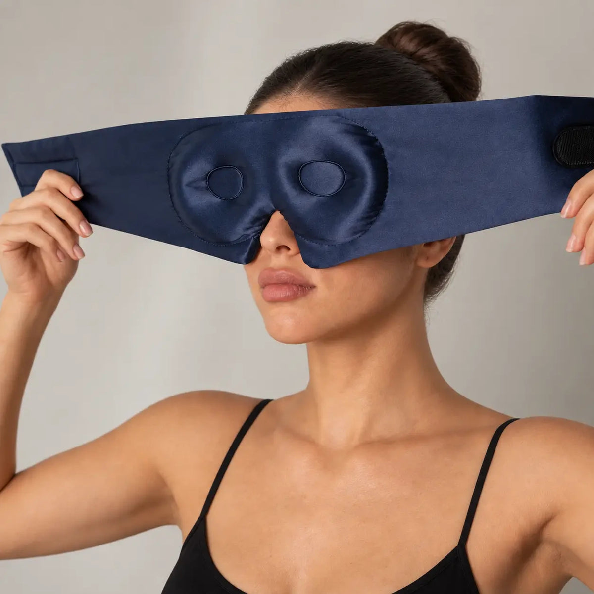 Classic Indigo silk lash extension sleep mask, view 1
