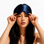 Navy Blue Deep Sleep silk eye mask, view 1