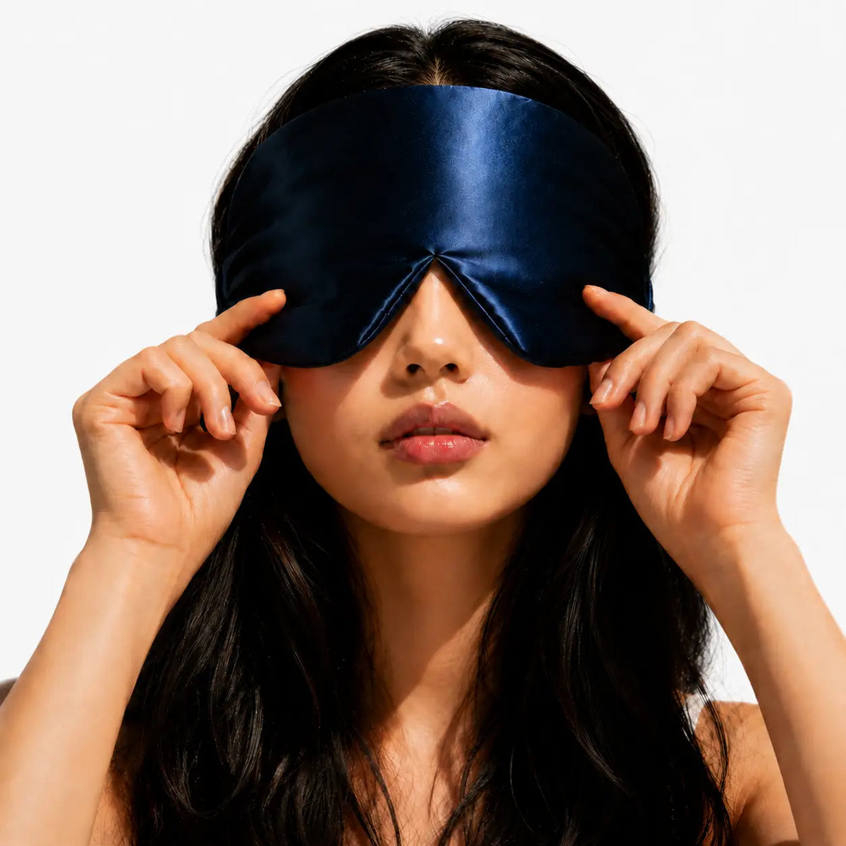 Navy Blue Deep Sleep silk eye mask, view 3