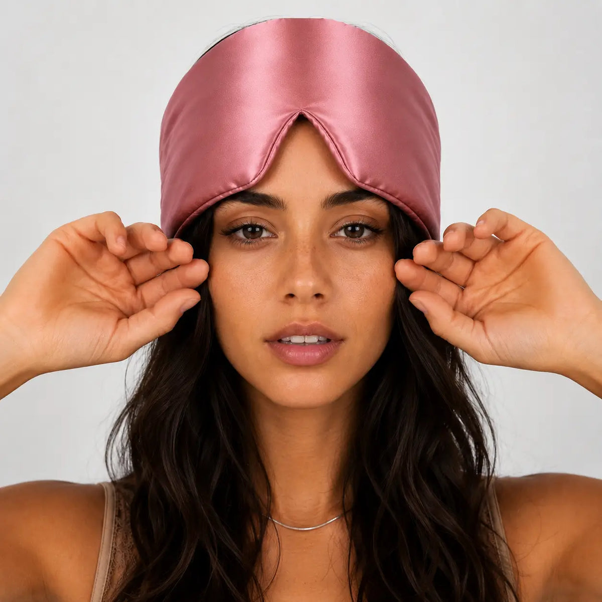 Pink Deep Sleep silk eye mask, view 3