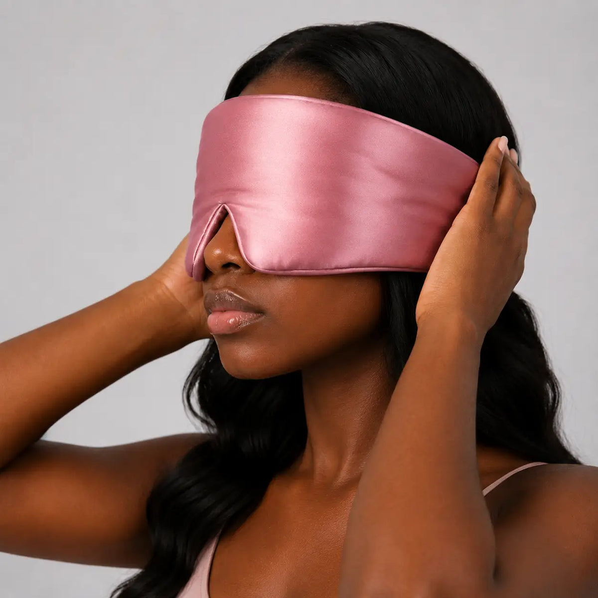 Pink Deep Sleep silk eye mask, view 2
