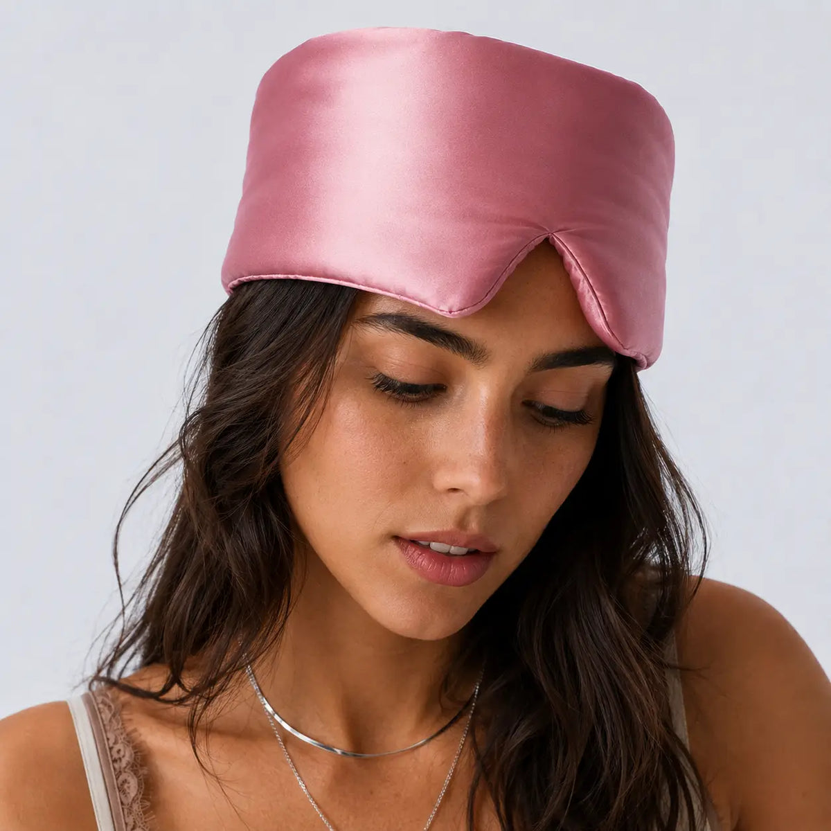Pink Deep Sleep silk eye mask, view 5
