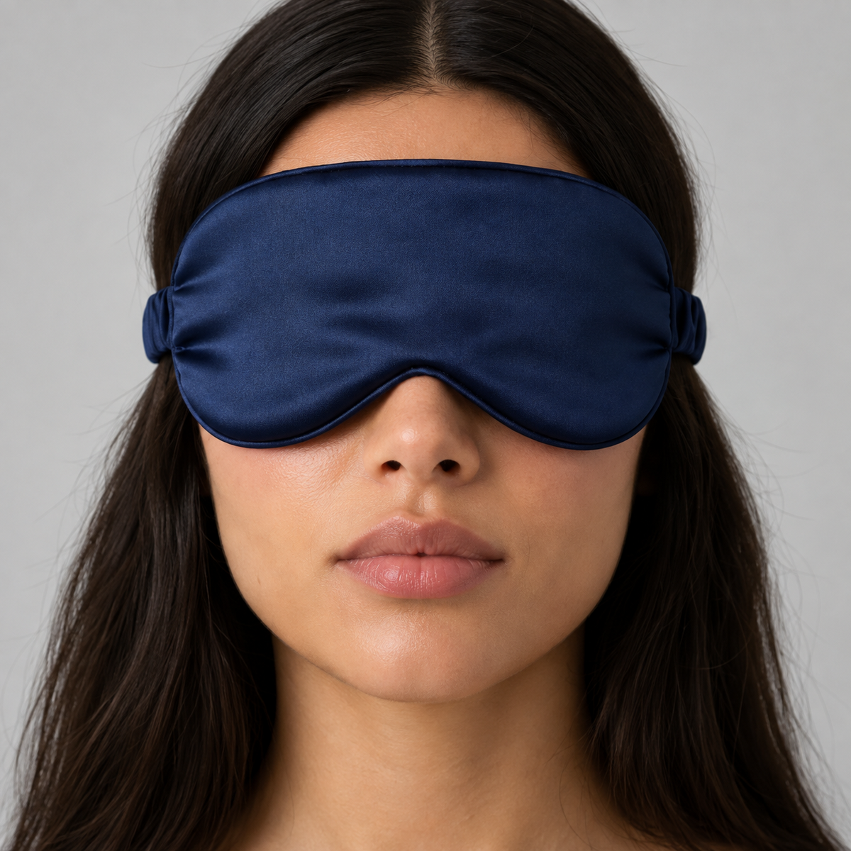 Midnight Navy 22 momme silk sleep eye mask, view 3