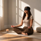 Midnight Black 22 momme silk sleep eye mask, view 10