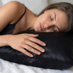Black silk pillowcase styled
